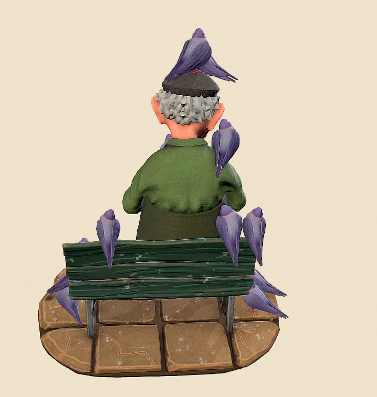 oldguy birdman 3D Model .c4d .max .obj .3ds .fbx .stl .blend 