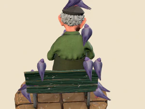 velho homem-p&aacute;ssaro Modelo 3D