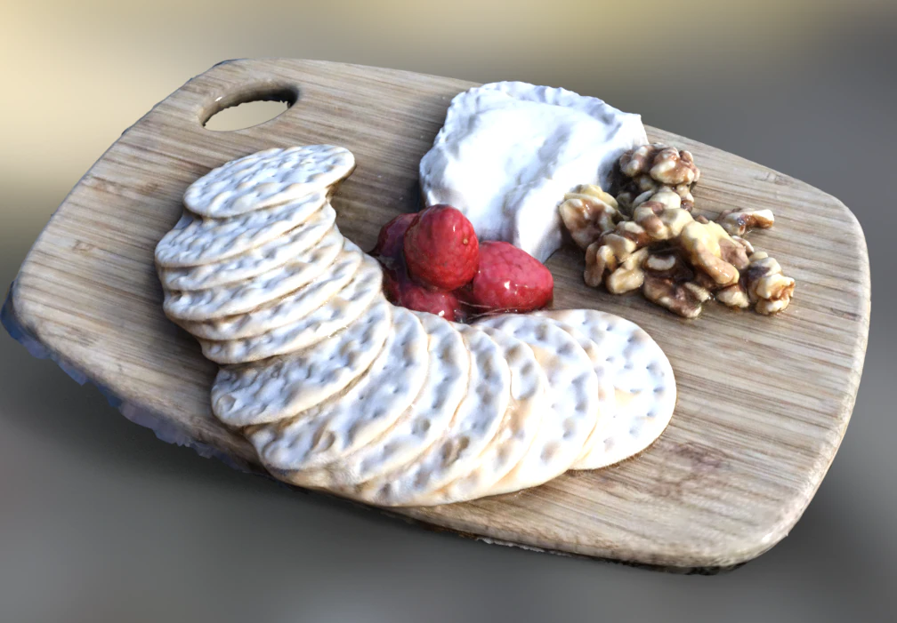 cheese board realistic 3D Model .c4d .max .obj .3ds .fbx .stl .blend