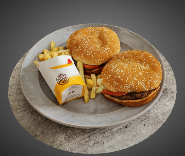 hamburg and potatoes 3D Model .c4d .max .obj .3ds .fbx .stl .blend 