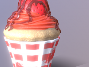 cup cake stramberry 3D Модель