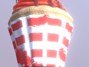 cup cake stramberry 3D Модель