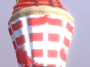 cup cake stramberry 3D Model
