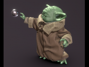 mandalorian child elipse 3D 모델