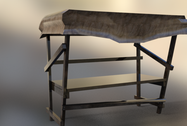 stall market table 3D Model .c4d .max .obj .3ds .fbx .stl .blend 
