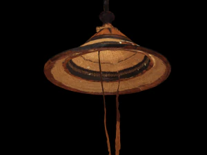 cappello in fibra di cuoio guerriero giapponese Modello 3D