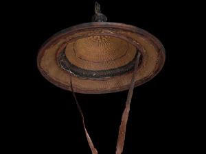 leather fiber hat japanese warrior 3D Model