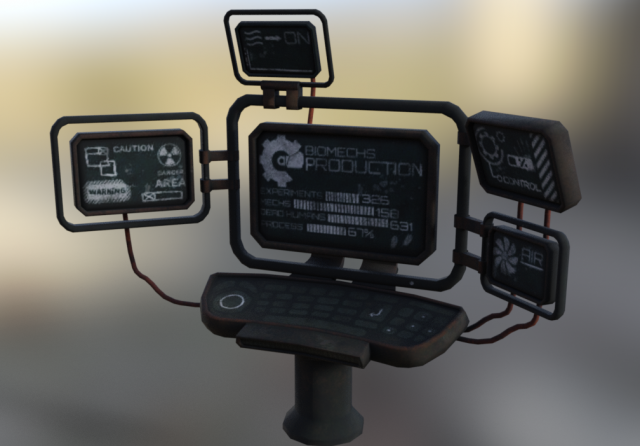 sci-fi factory computer 3D Model .c4d .max .obj .3ds .fbx .stl .blend 