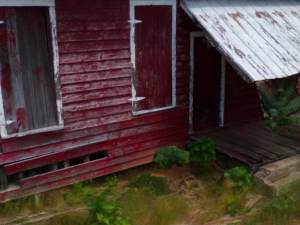 abandoned farm house with hay 3D 모델