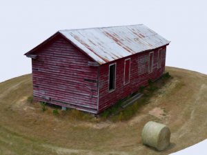 abandoned farm house with hay 3D 모델