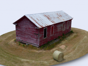 abandoned farm house with hay 3D 모델