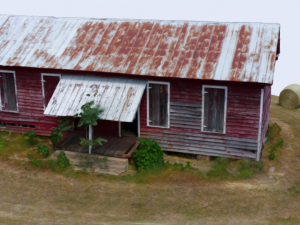 abandoned farm house with hay 3D 모델