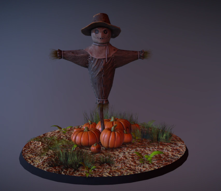 scarecrow spooky pumpkin 3D Model .c4d .max .obj .3ds .fbx .stl .blend 