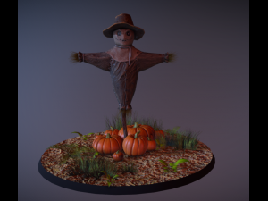 scarecrow spooky pumpkin Model 3D
