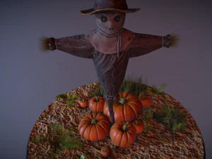 scarecrow spooky pumpkin 3D Model