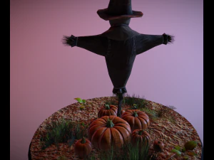 scarecrow spooky pumpkin 3D Model