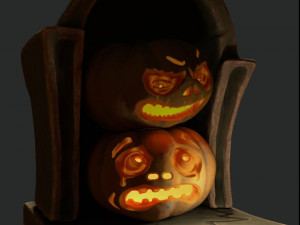 aggressor pumpkin halloween decor 3D 모델