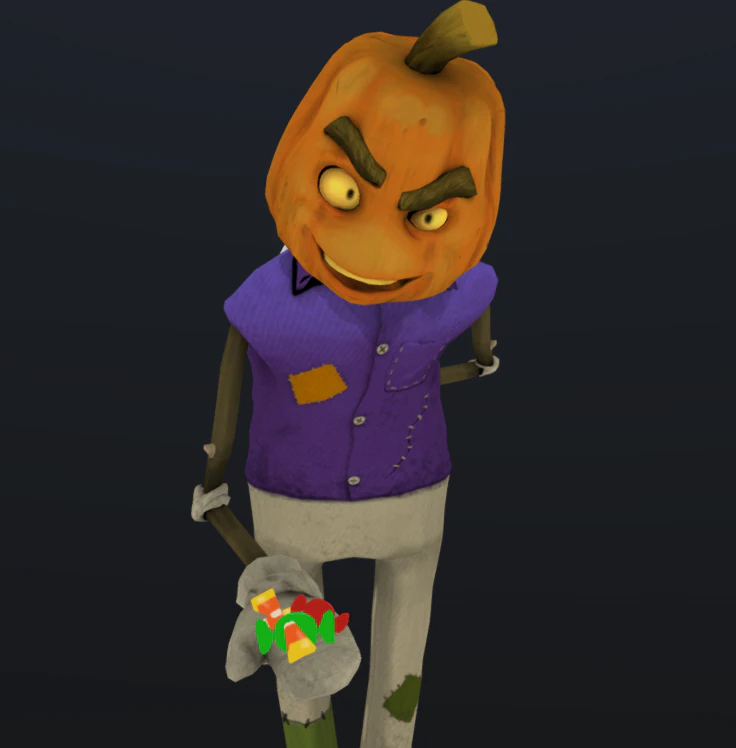 pumpkin man aggressor 3D Model .c4d .max .obj .3ds .fbx .stl .blend 