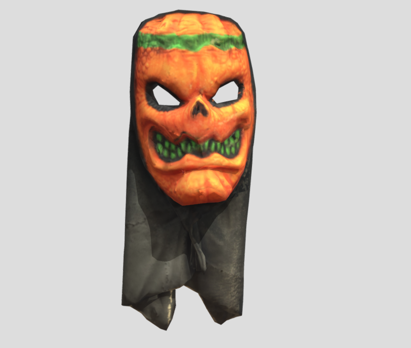 Hooded Evil Pumpkin Mask