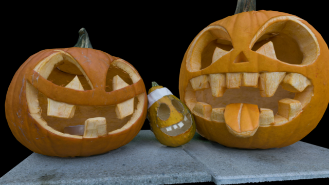 trio pumpkins halloween monster 3D Model .c4d .max .obj .3ds .fbx .stl .blend