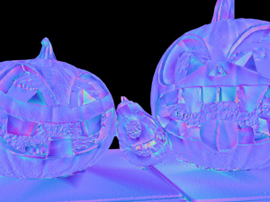 trio pumpkins halloween monster 3D Model