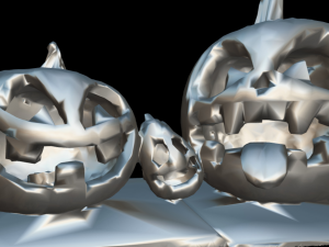 trio pumpkins halloween monster 3D Model