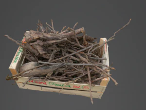 firewood in crate realistic 3D Model