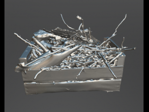 firewood in crate realistic 3D Model