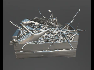 firewood in crate realistic 3D Model