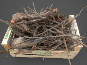 firewood in crate realistic 3D Model