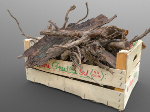 firewood in crate realistic 3D Model