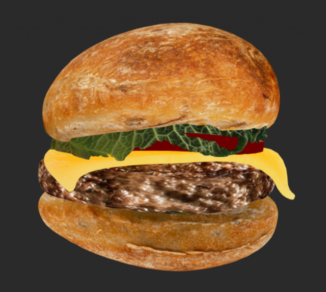classic burger complet realistic food 3D Model .c4d .max .obj .3ds .fbx .stl .blend 