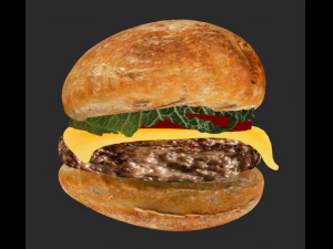 klassischer Burger mit realistischem Essen 3D Modell