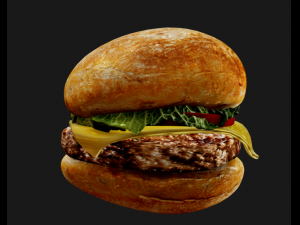 classic burger complet realistic food 3D Model