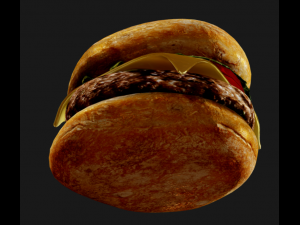 classic burger complet realistic food 3D Model