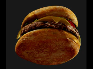 classic burger complet realistic food 3D Model