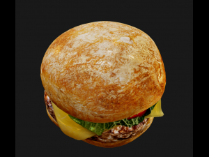 classic burger complet realistic food 3D Model