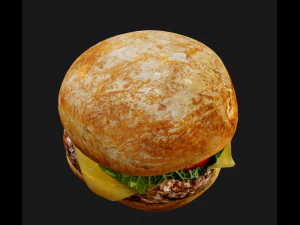 classic burger complet realistic food 3D Model