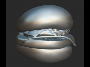 classic burger complet realistic food 3D Model