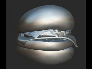 classic burger complet realistic food 3D Model