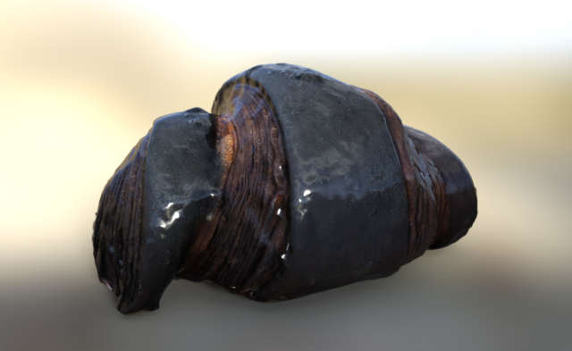 burned croissant Modèle 3D .c4d .max .obj .3ds .fbx .stl .blend 