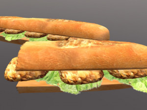 chicken baguette sandwich 3D मॉडल