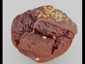 chocolate muffin - cupcake 3D Model