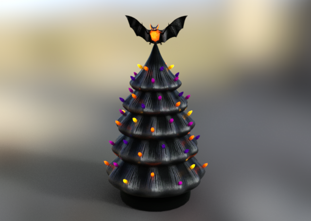 tree decor halloween 3D Модель .c4d .max .obj .3ds .fbx .stl .blend 
