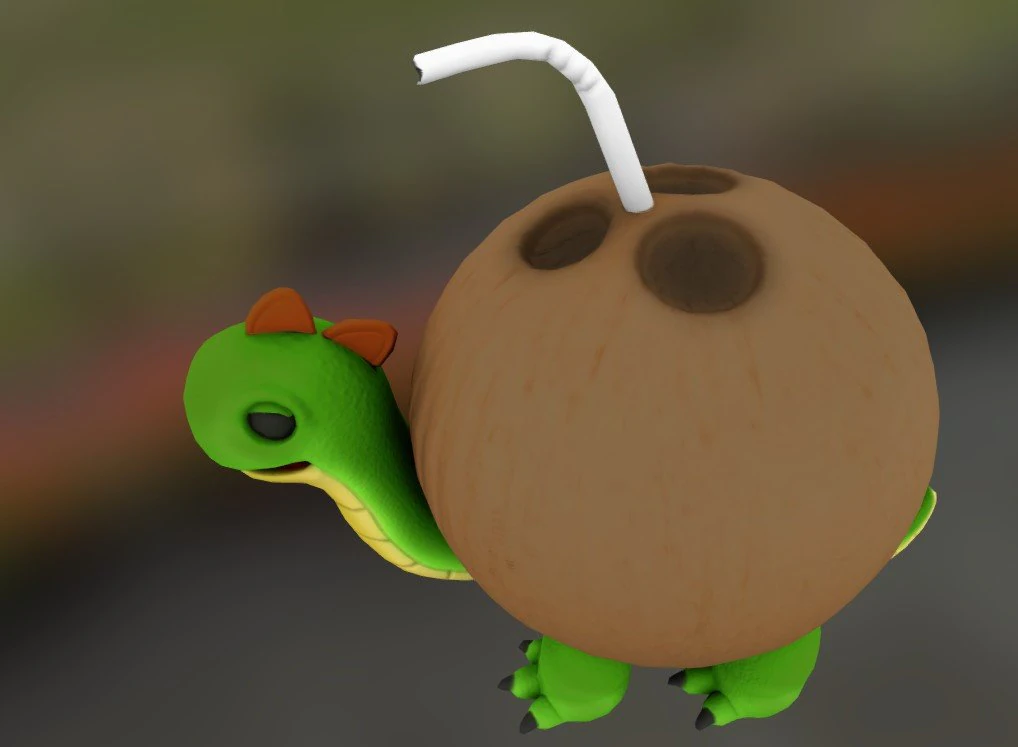 toy coconut turtle 3D Model .c4d .max .obj .3ds .fbx .stl .blend 