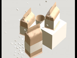 coffee bags 3D Model