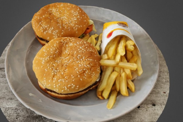 double hamburger realistic Model 3D .c4d .max .obj .3ds .fbx .stl .blend 