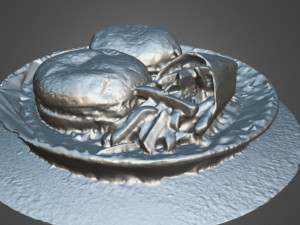 double hamburger realistic Model 3D
