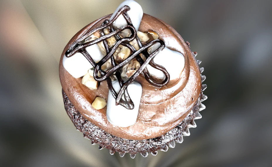 chocolate marshmallow cupcake sweet 3D Model .c4d .max .obj .3ds .fbx .stl .blend
