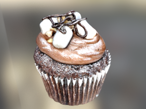 chocolate marshmallow cupcake sweet 3D Model